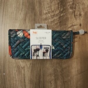 Lug Sleeper Brush Holder Lily‎ Teal Quilted Floral Travel Makeup Organizer Pouch